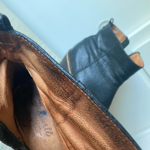 Worn in resoled 8.5 ankle boot zip heel leather stitching detail Madewell - Picture 11 of 12